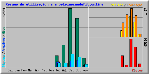 Resumo de utilização para belezaesaudefit.online
